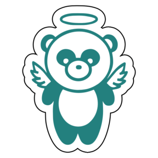 Angel Panda Wings Sticker (Turquoise)